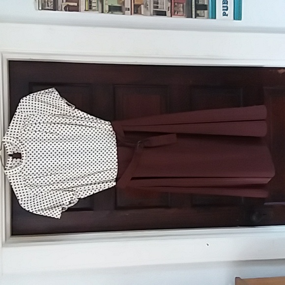 Vintage 70s David Warren 2 piece dress Chocolate ESTATE Size small - Picture 2 of 15